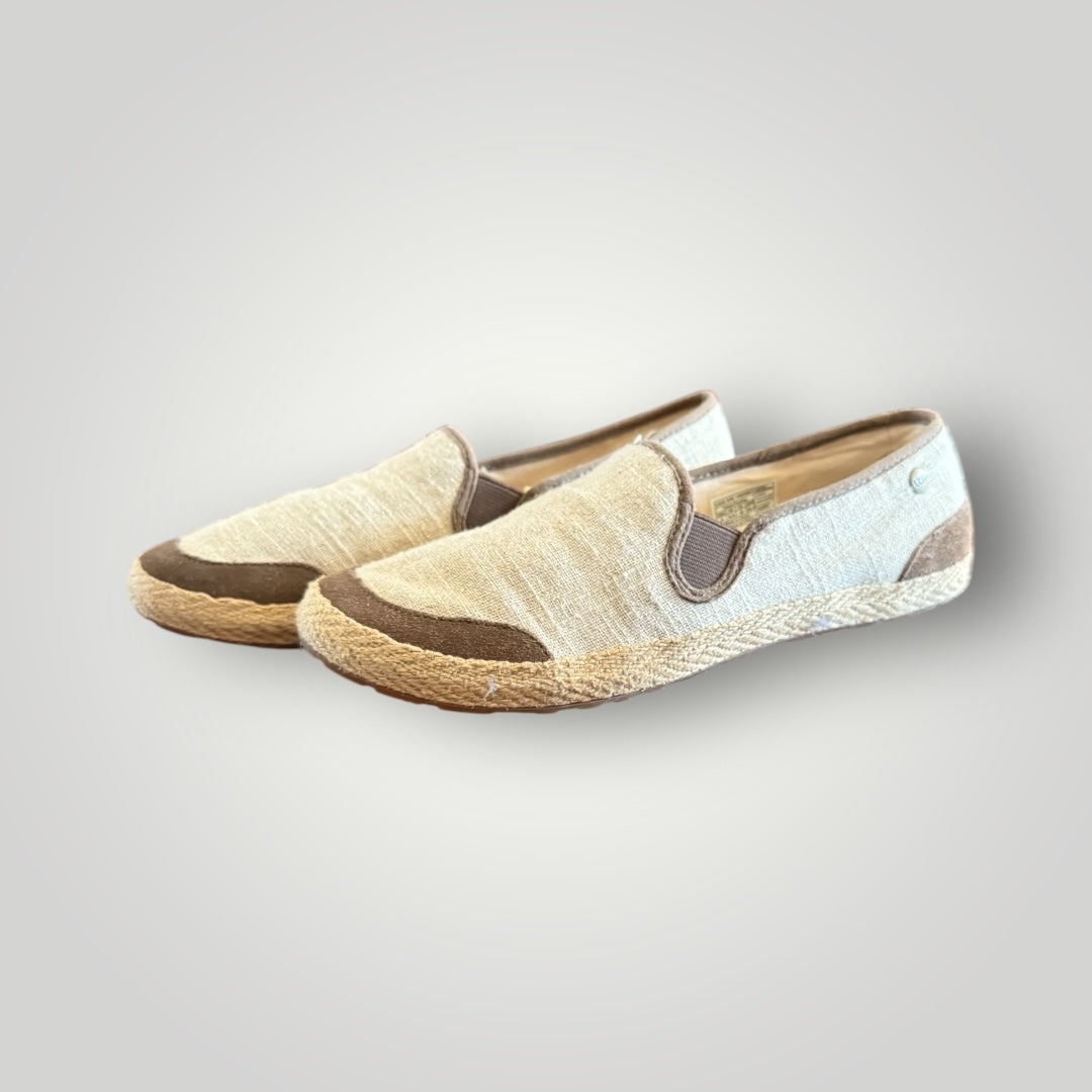 UGG Linen & Suede Espadrille Flats Size 8